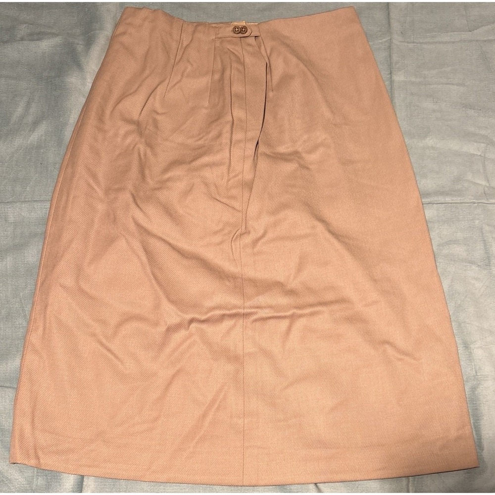 Vintage Daks Simpson London Tailored Skirt Tan A-Line Pleated Made in England